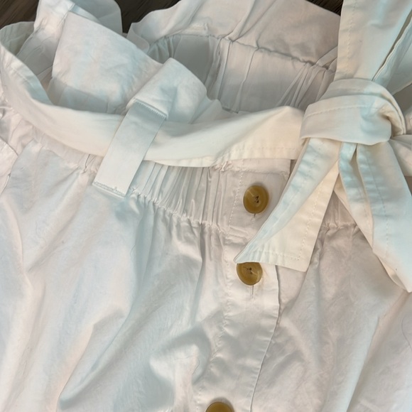 EVERLANE EASY BUTTON FRONT WHITE MIDI  SKIRT SIZE XL - Picture 12 of 16